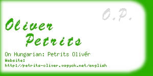 oliver petrits business card
